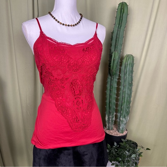 Elegant Red Lace Cami Whimsygoth - Picture 1 of 6